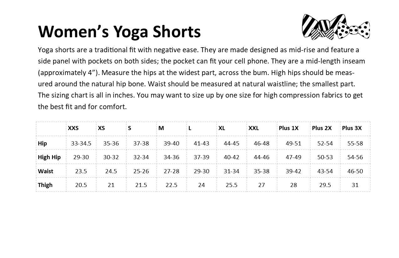 Women's Yoga Shorts with Pockets - Black with Rainbow Thread