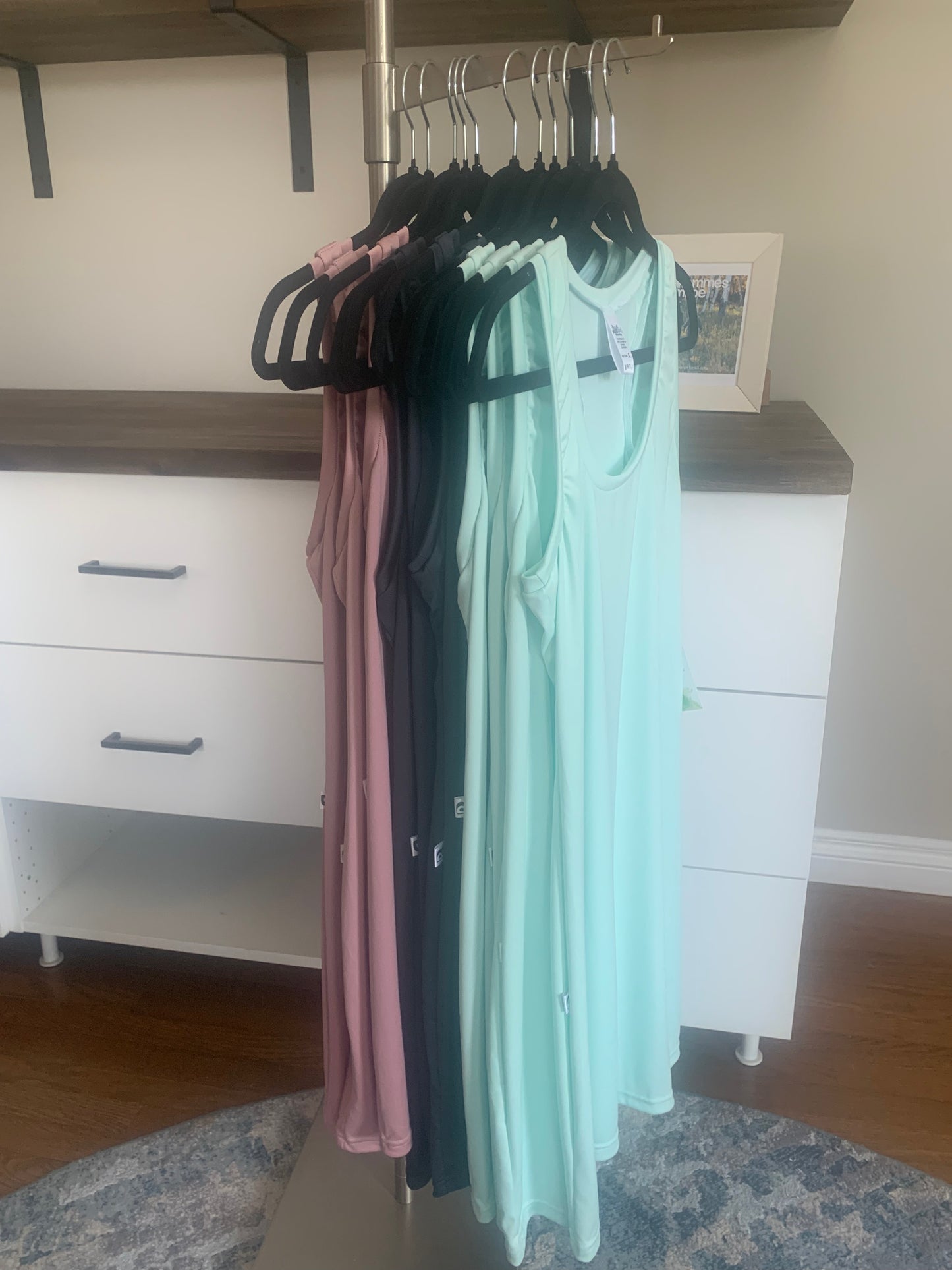 UPF 50 Women's Racerback Tank Dress - Charcoal