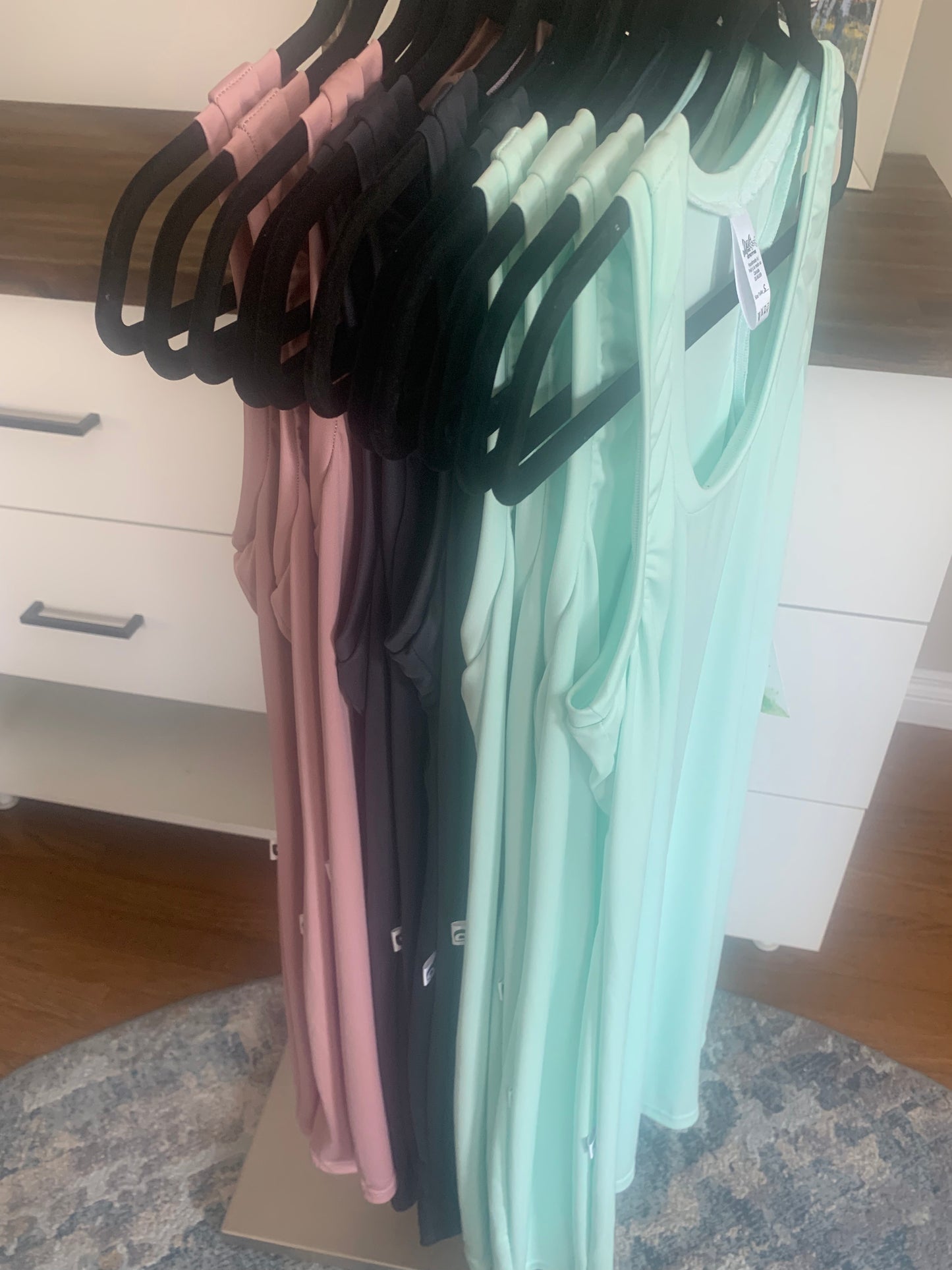 UPF 50 Women's Racerback Tank Dress - Charcoal