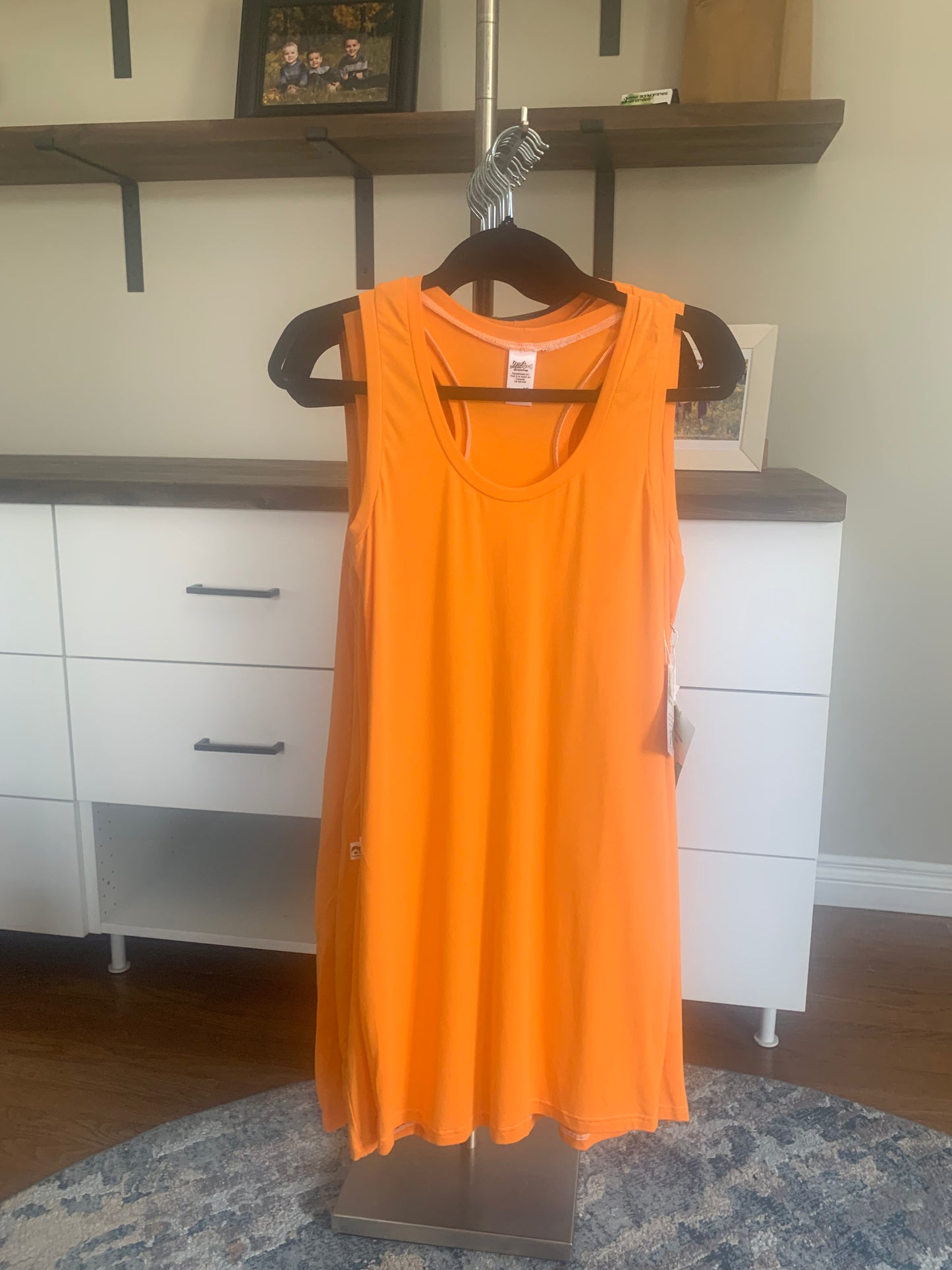 Bamboo Women's Racerback Tank Dress - Sunset Orange