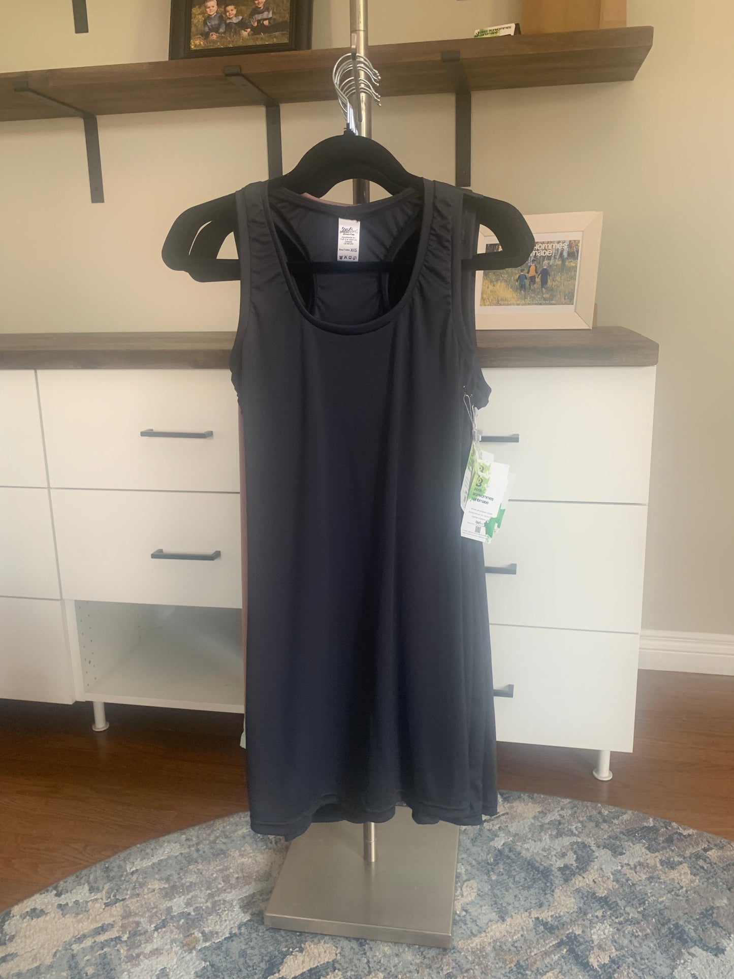 UPF 50 Women's Racerback Tank Dress - Charcoal