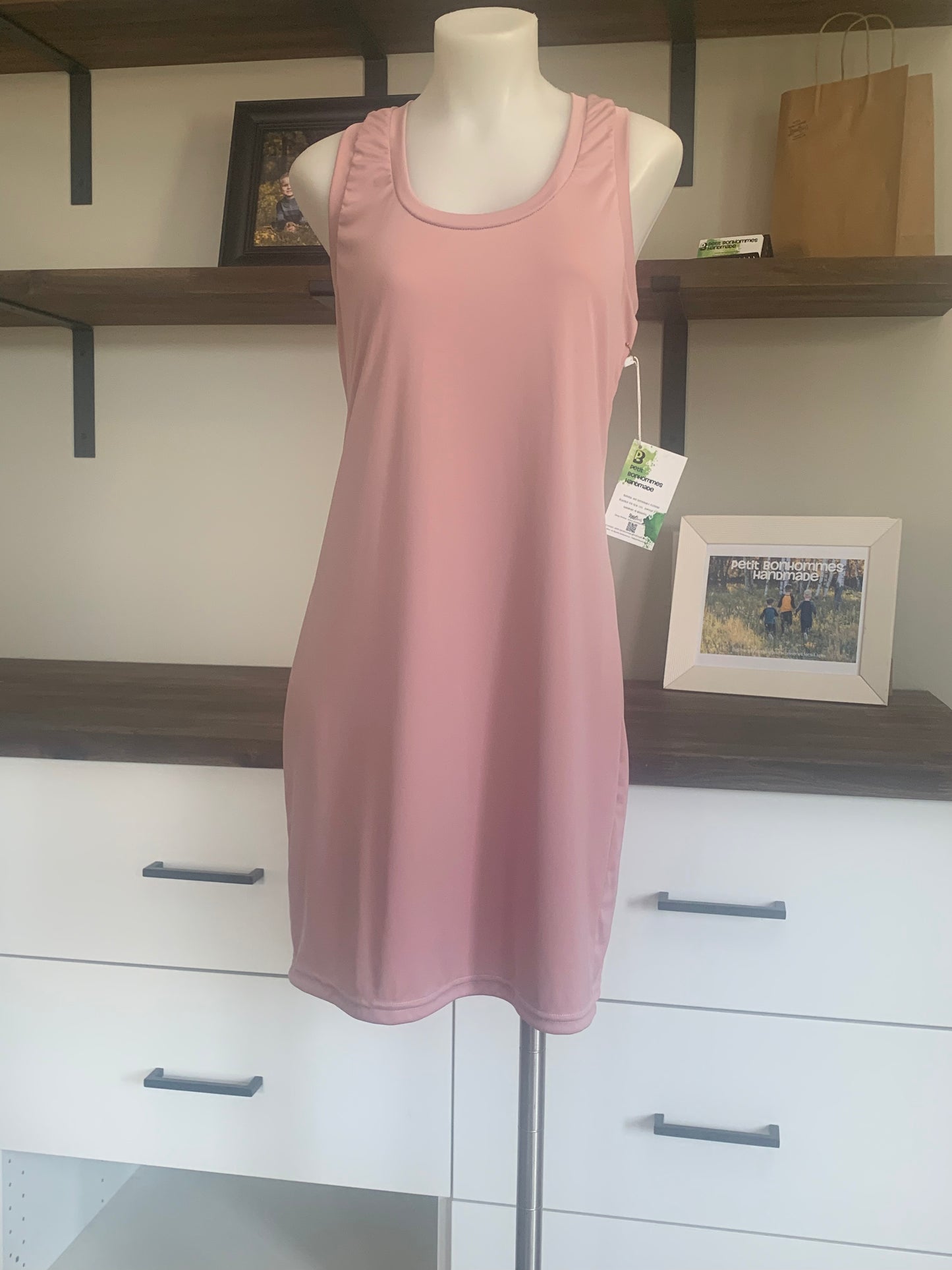 UPF 50 Women's Racerback Tank Dress - Rose