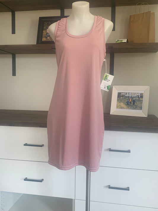 UPF 50 Women's Racerback Tank Dress - Rose