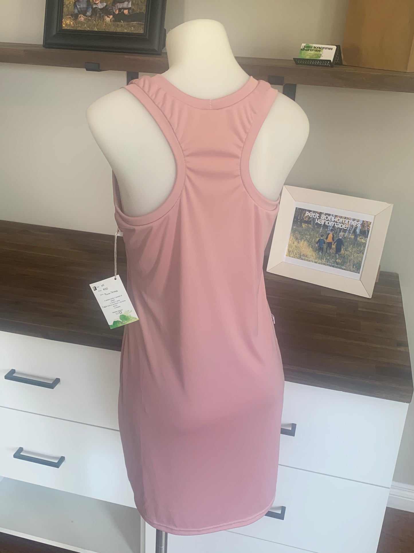 UPF 50 Women's Racerback Tank Dress - Rose