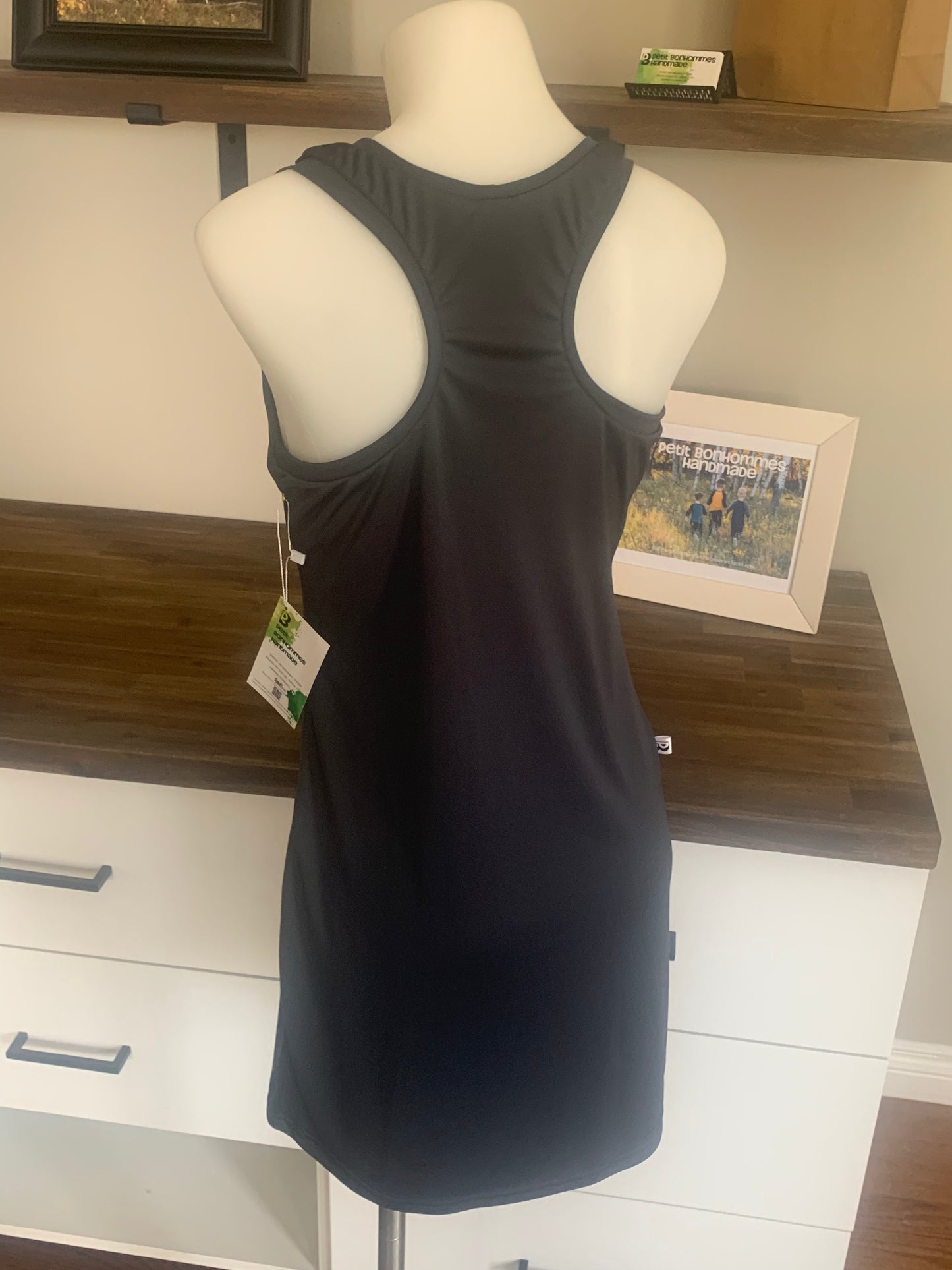 UPF 50 Women's Racerback Tank Dress - Charcoal