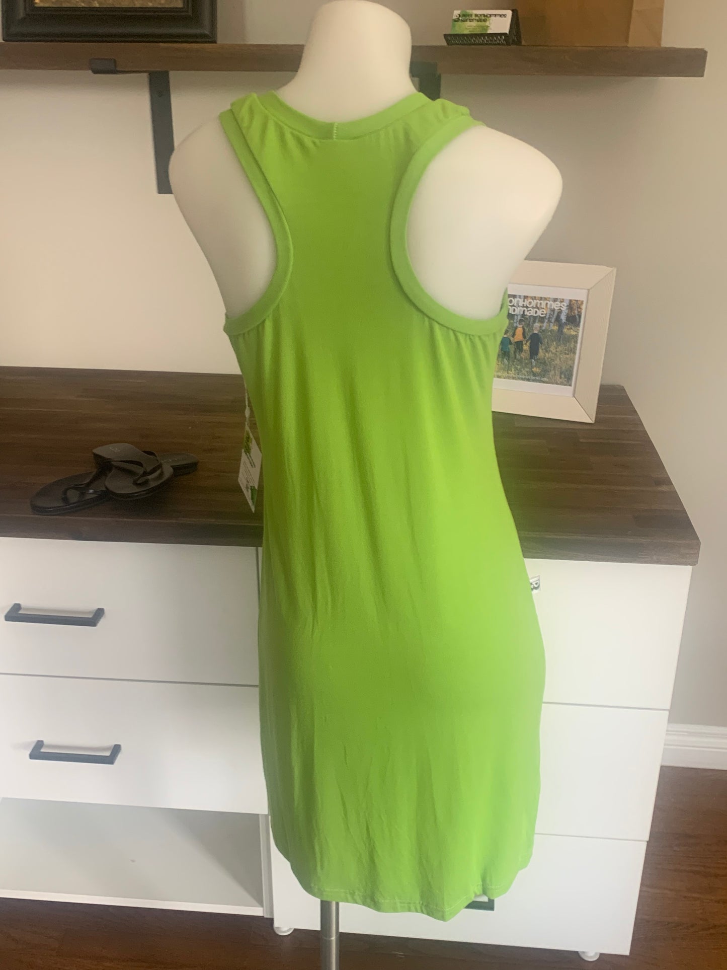 Bamboo Women's Racerback Tank Dress - Neon Green