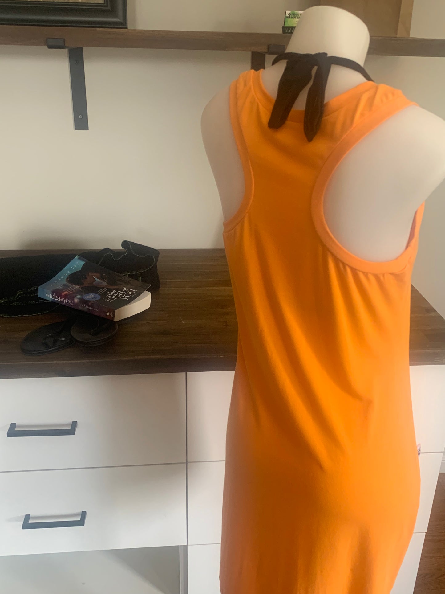 Bamboo Women's Racerback Tank Dress - Sunset Orange