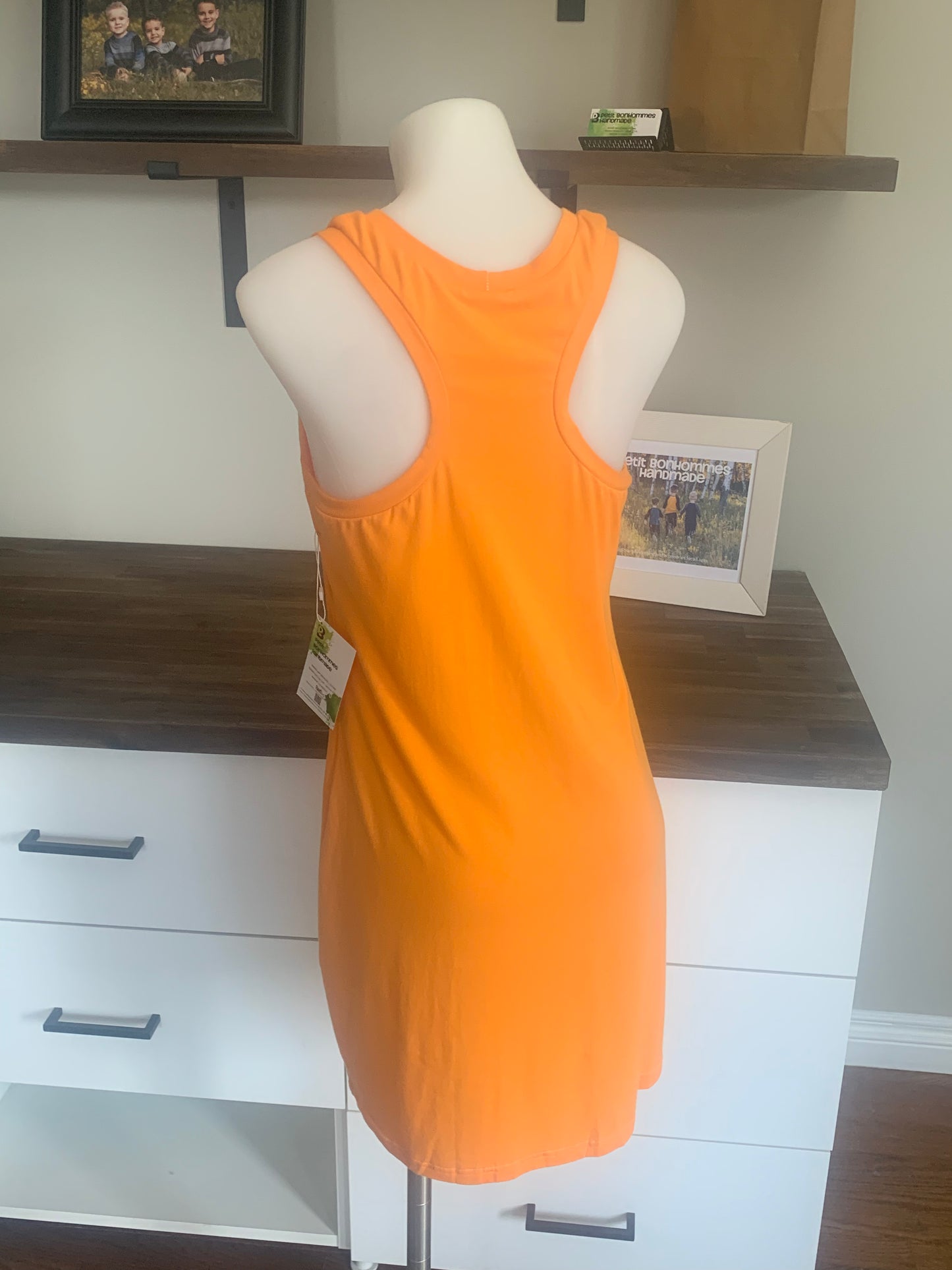 Bamboo Women's Racerback Tank Dress - Sunset Orange