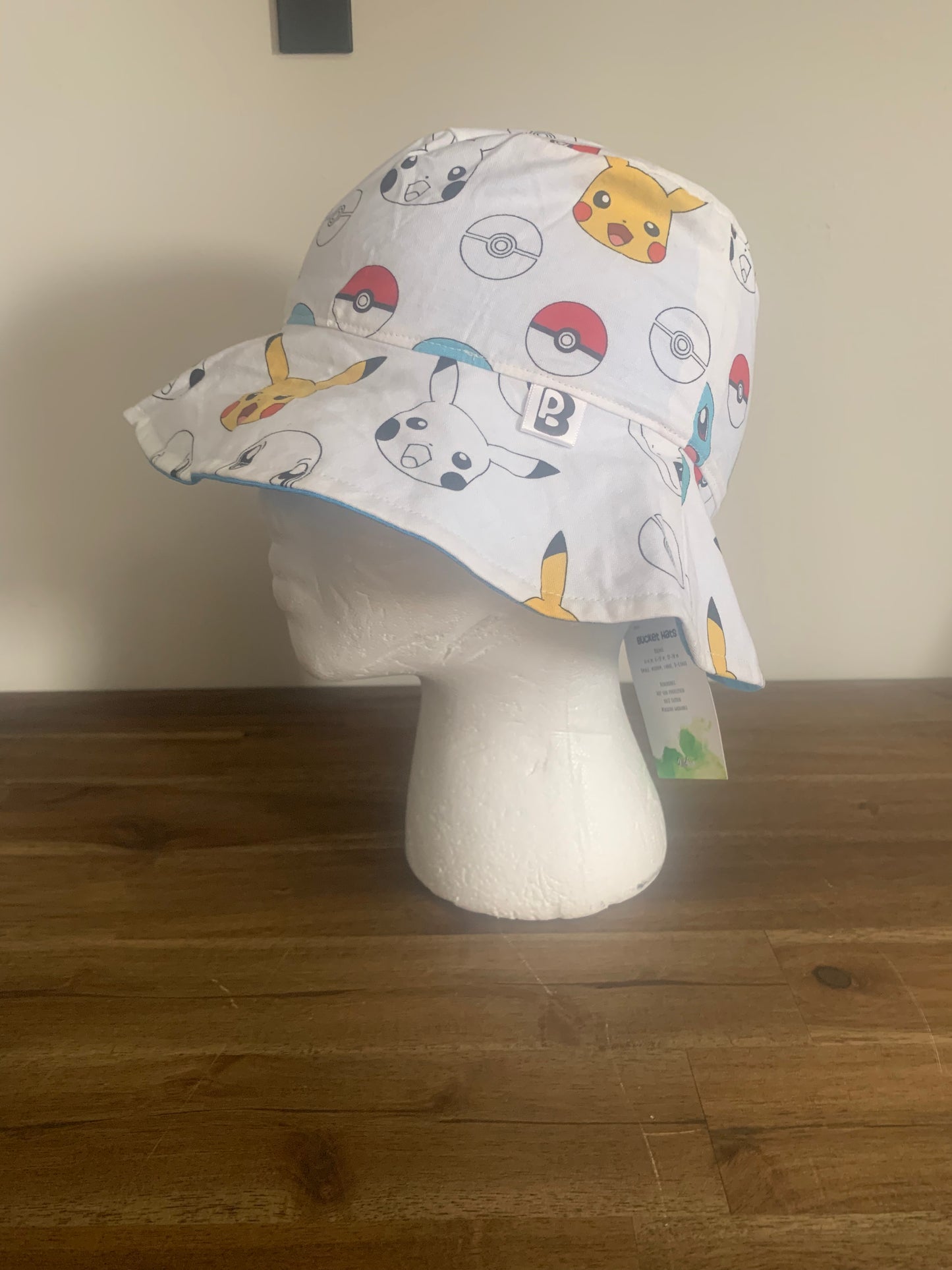 Bucket Hat - Pokemon Starters Pokeballs on White
