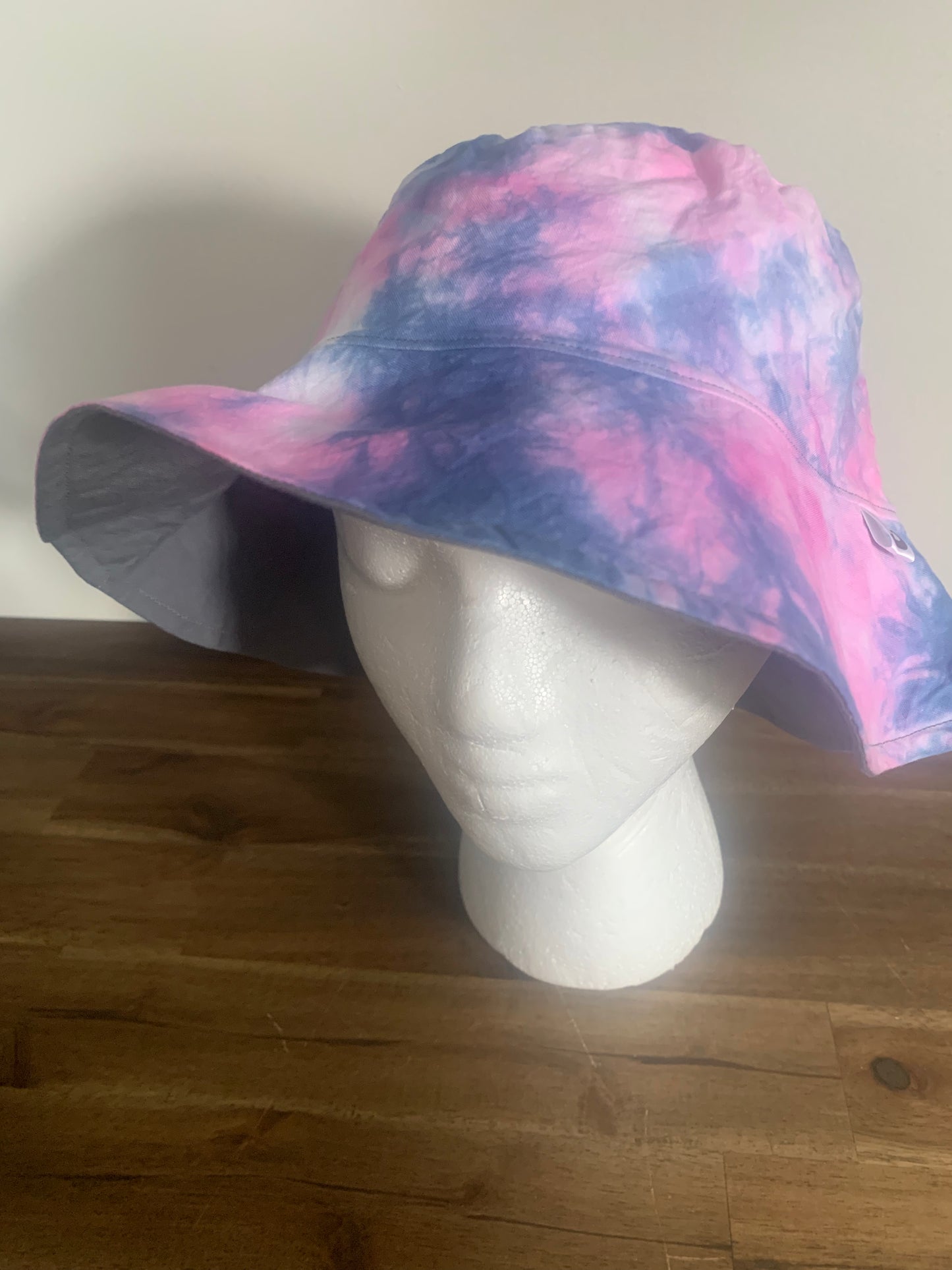 Bucket Hat - Custom Tie Dye - Pink Blue