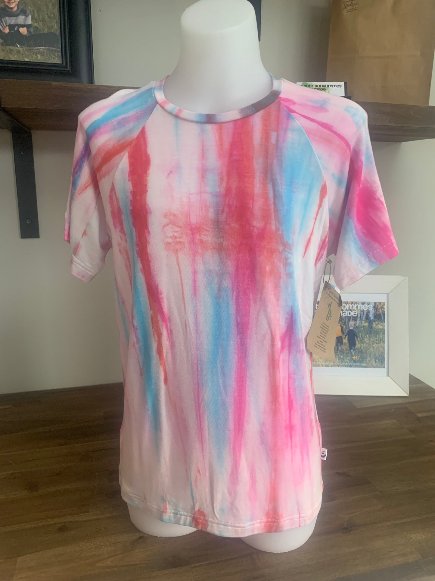 Bamboo Tie Dye T-Shirt - Pink Blue