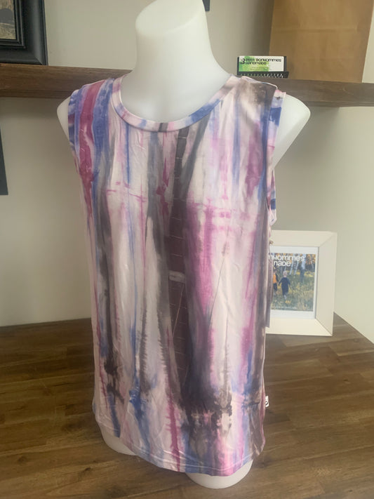 Bamboo Tie Dye Unisex Tank Top - Mauve Brown