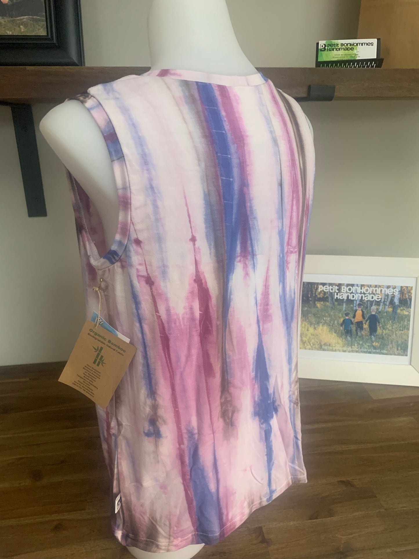Bamboo Tie Dye Unisex Tank Top - Mauve Brown