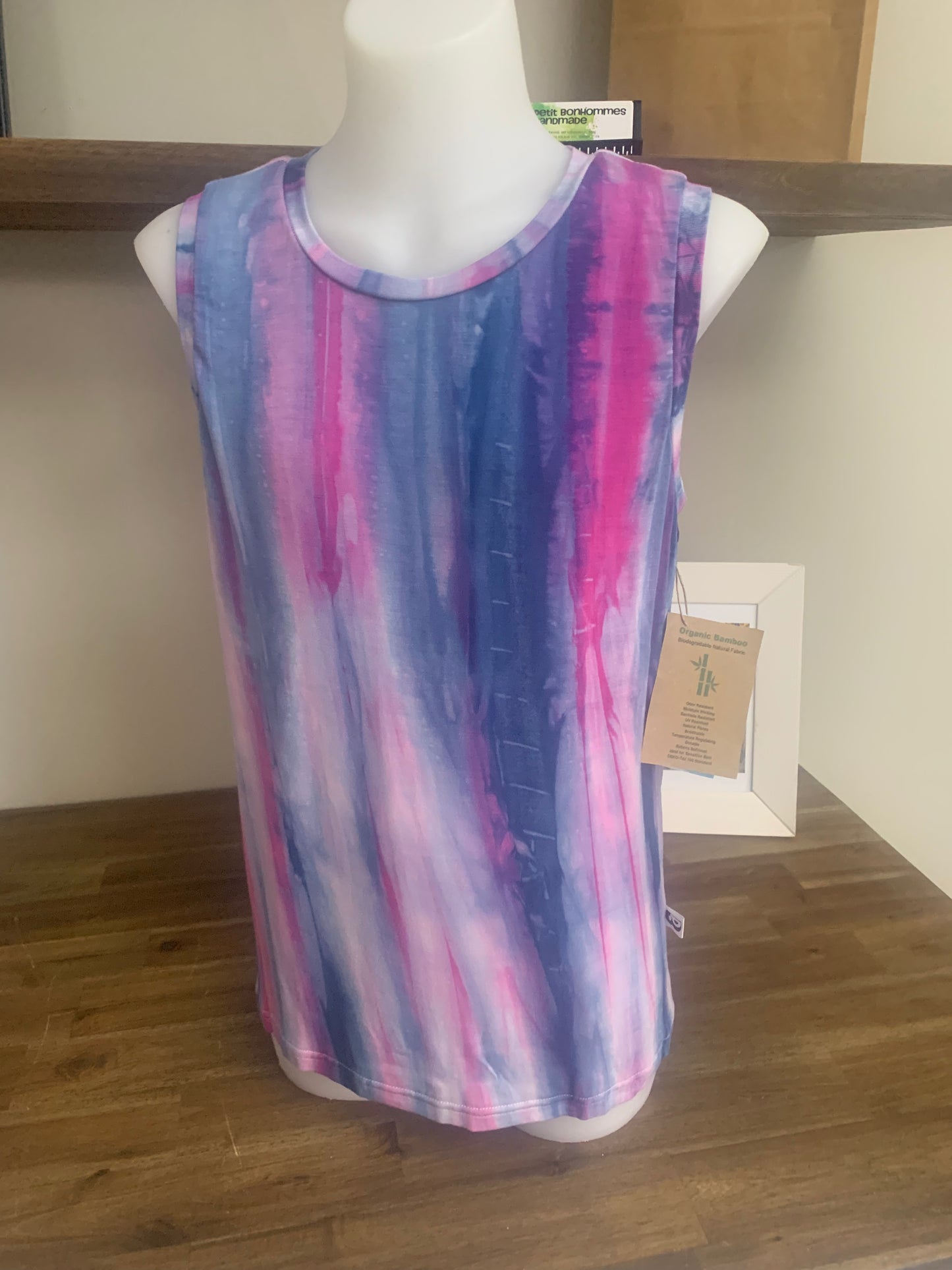 Bamboo Tie Dye Unisex Tank Top - Purple Blue
