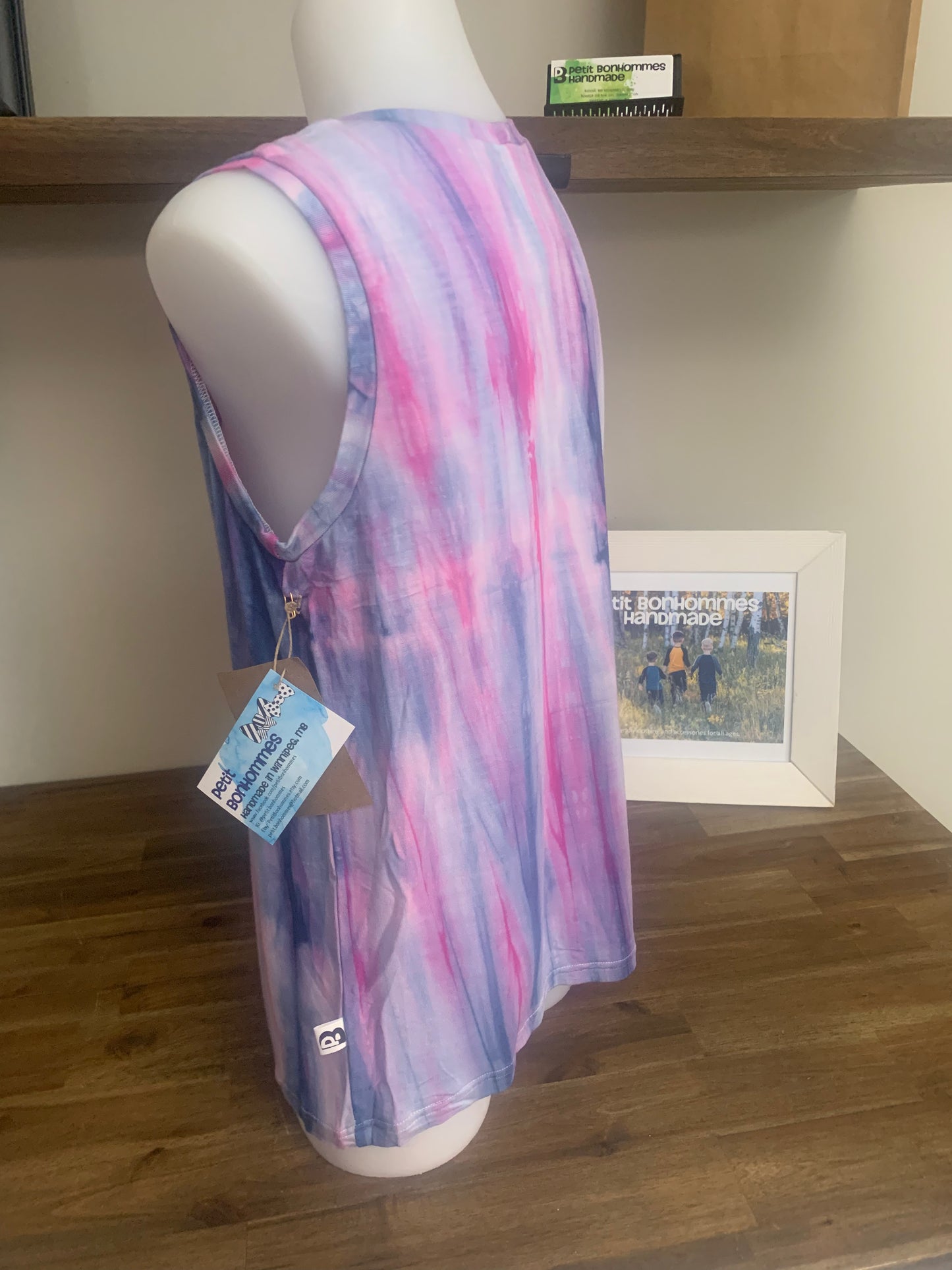 Bamboo Tie Dye Unisex Tank Top - Purple Blue