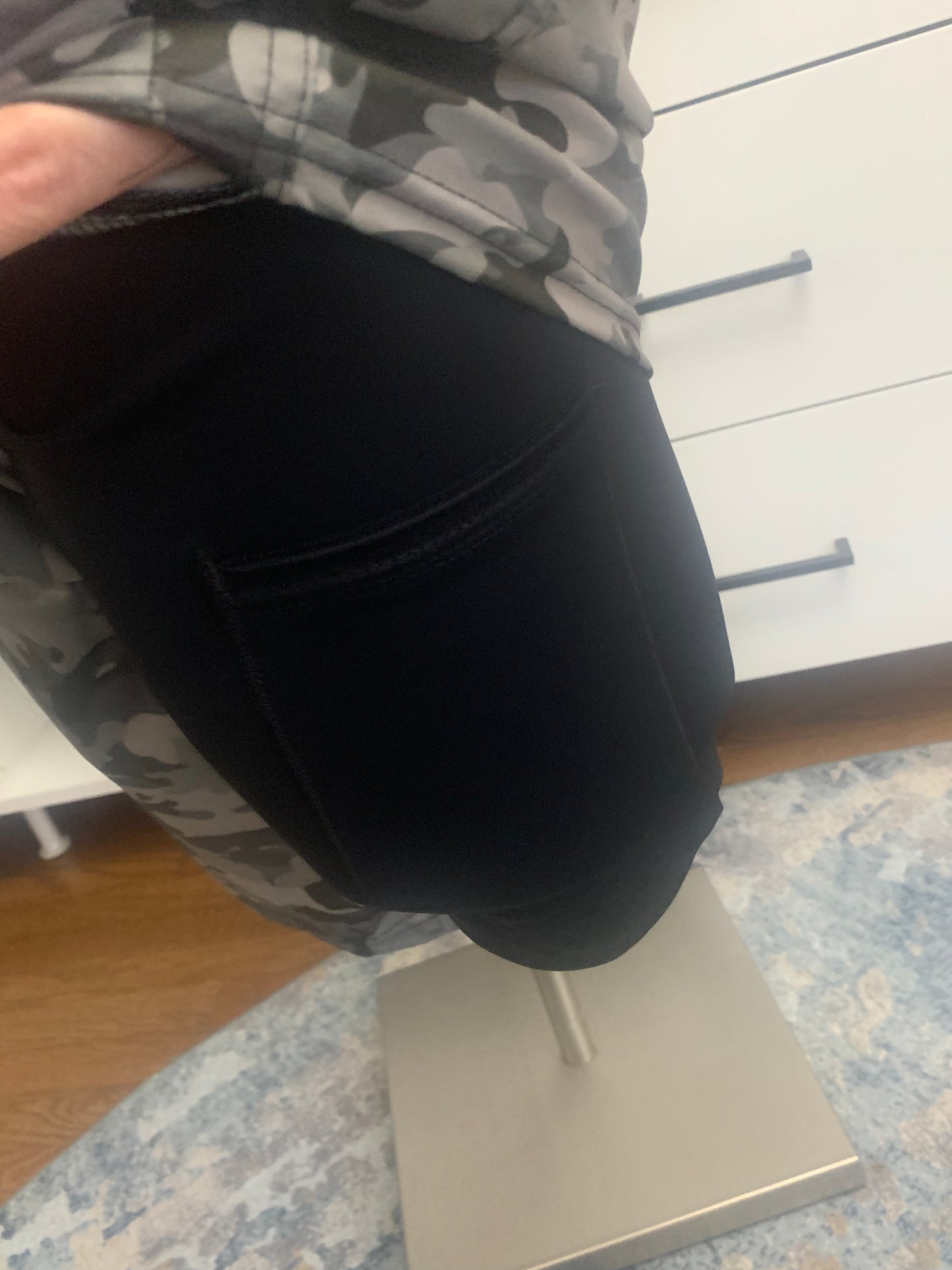 Men's Swim Trunks with Built in Swim Boxers - Grey Camo Custom - Size XL