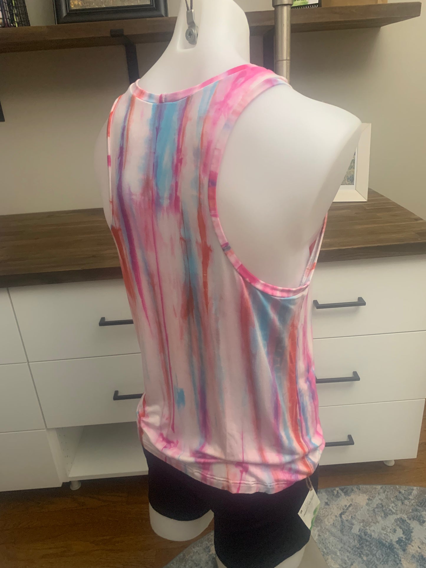 Bamboo Tie Dye Unisex Tank Top - Pink Blue