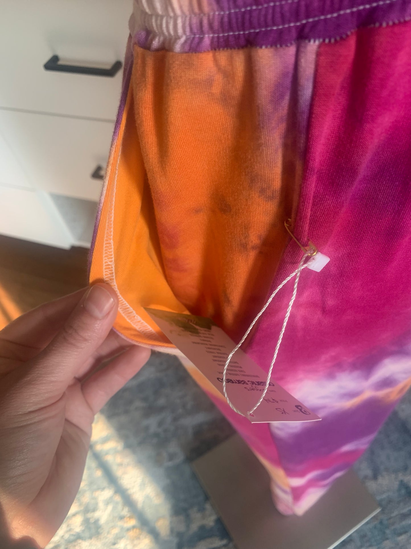 Bamboo Jogger Shorts Tie Dye - Orange/Purple/Fuschia