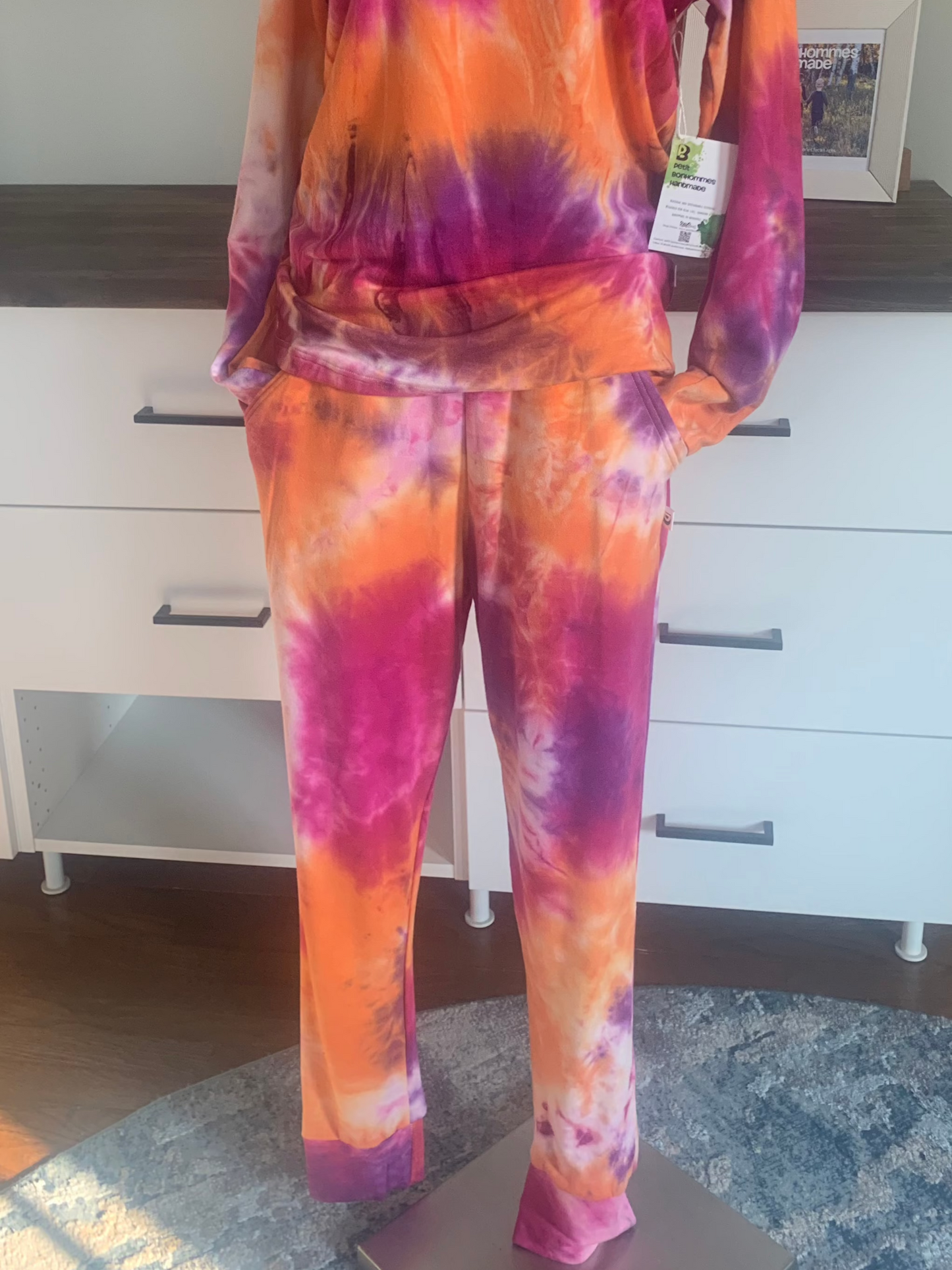 Bamboo Hoodies Tie Dye - Orange/Purple/Fuschia