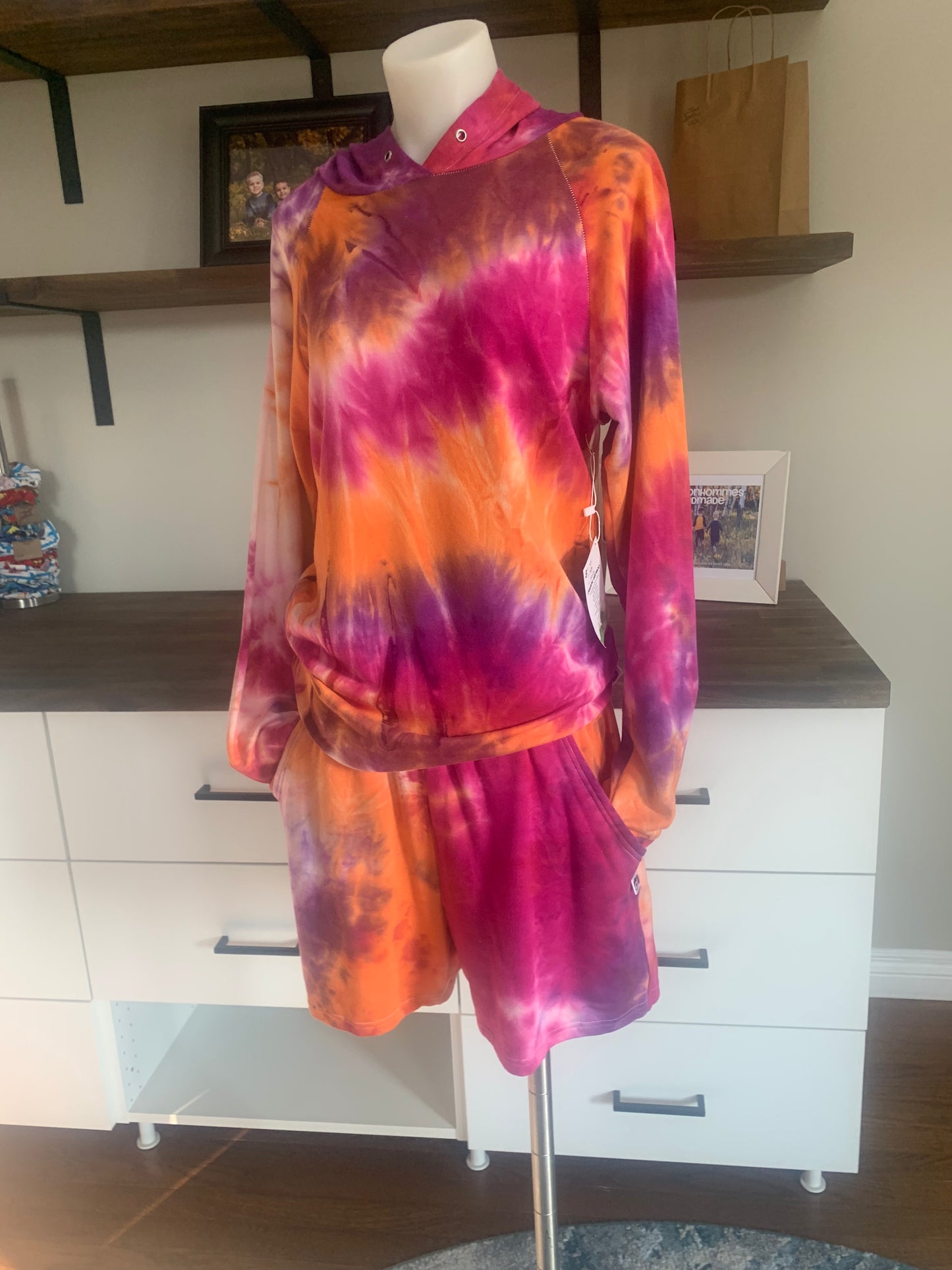 Bamboo Hoodies Tie Dye - Orange/Purple/Fuschia