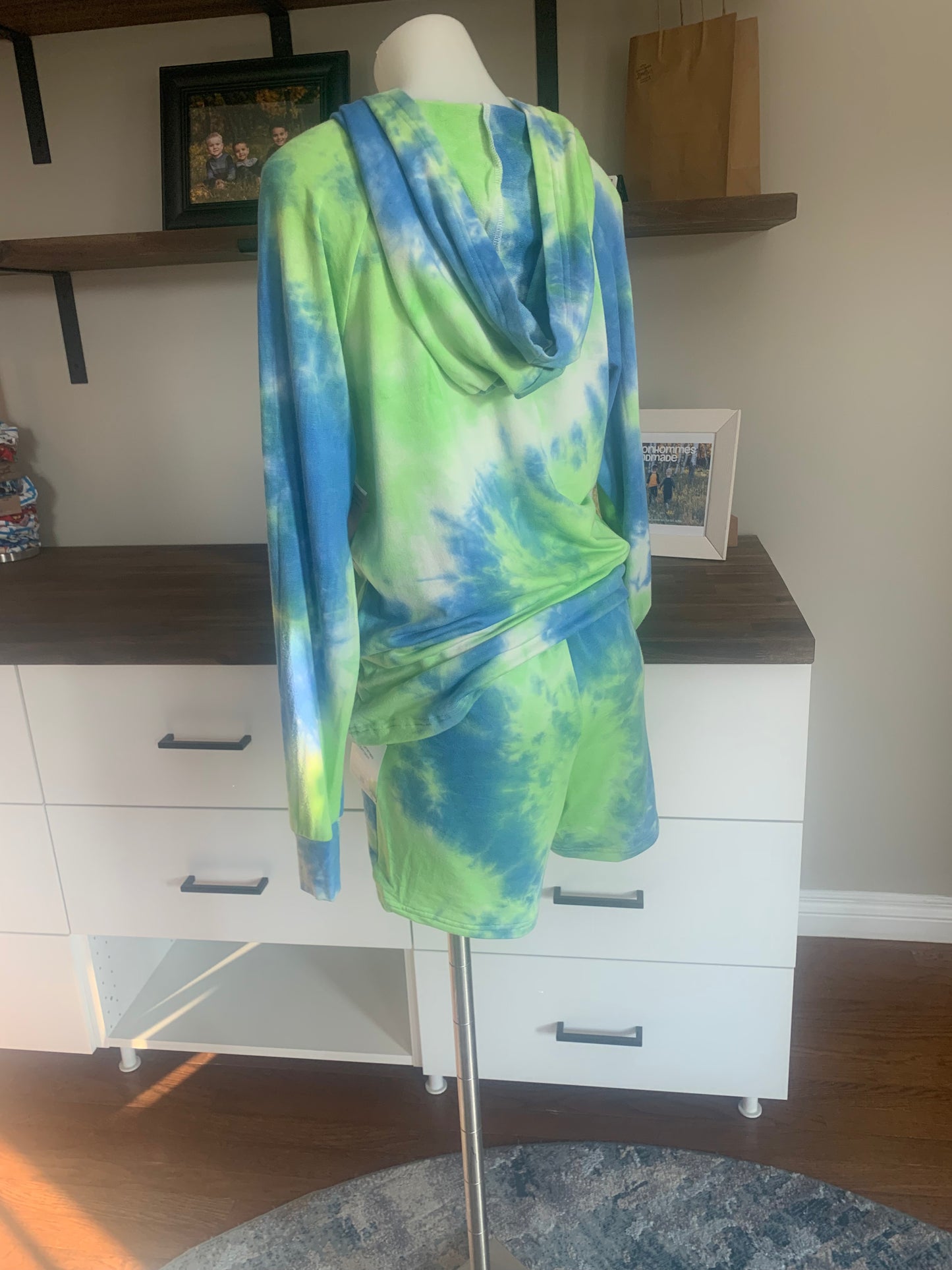 Bamboo Hoodies Tie Dye - Green/Blue