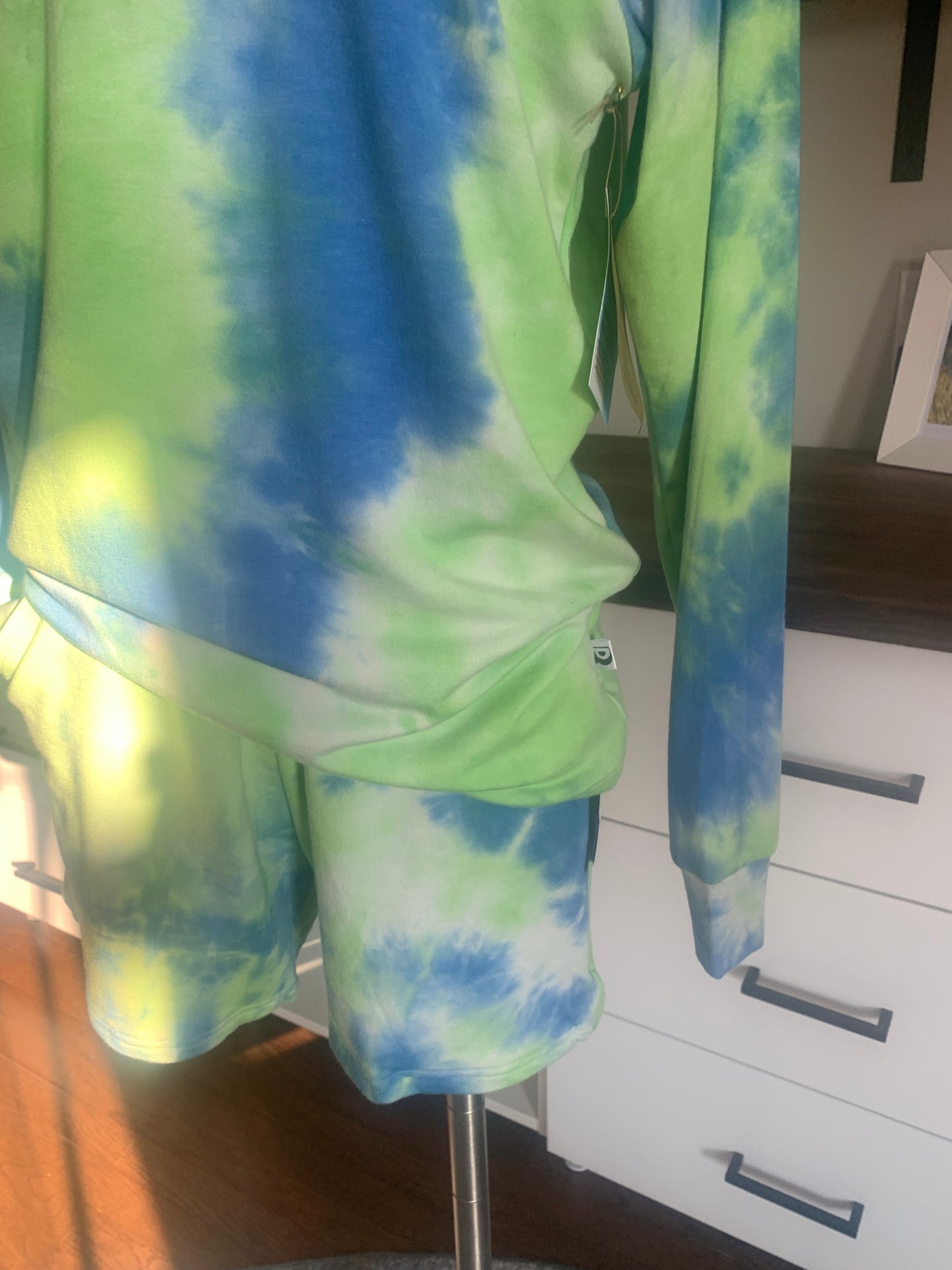 Bamboo Hoodies Tie Dye - Green/Blue