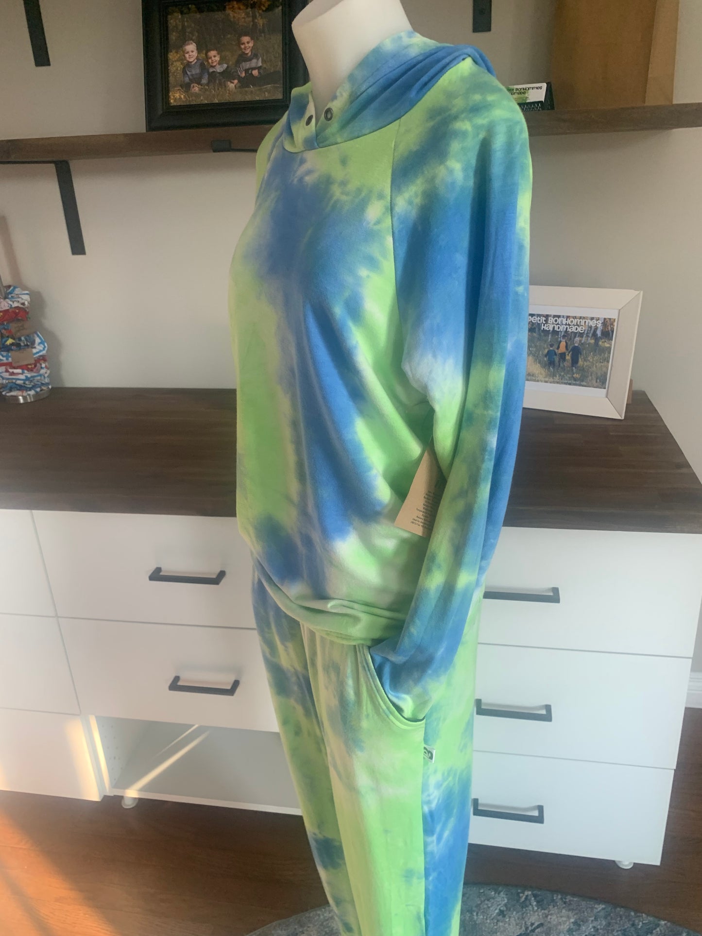 Bamboo Hoodies Tie Dye - Green/Blue