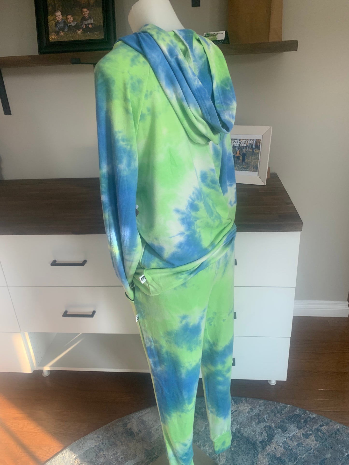 Bamboo Hoodies Tie Dye - Green/Blue