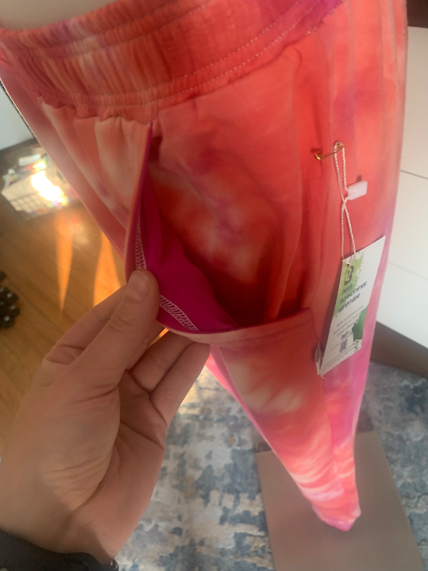 Bamboo Jogger Pants Tie Dye - Coral/Raspberry