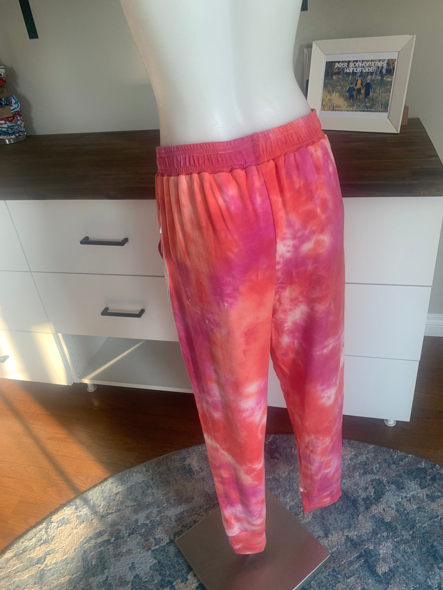 Bamboo Jogger Pants Tie Dye - Coral/Raspberry