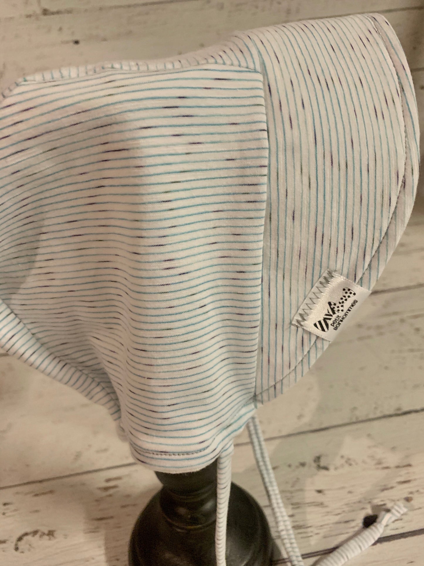 Bonnet - Teal Microstripe