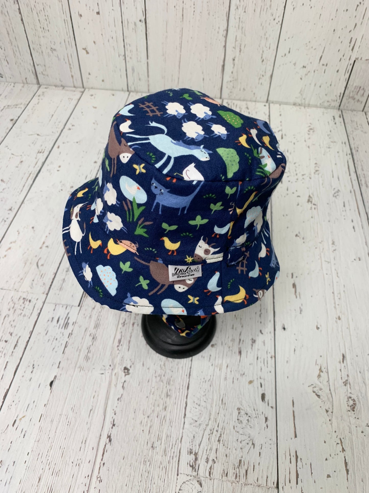 Bucket Hat - Farm Animals on Navy