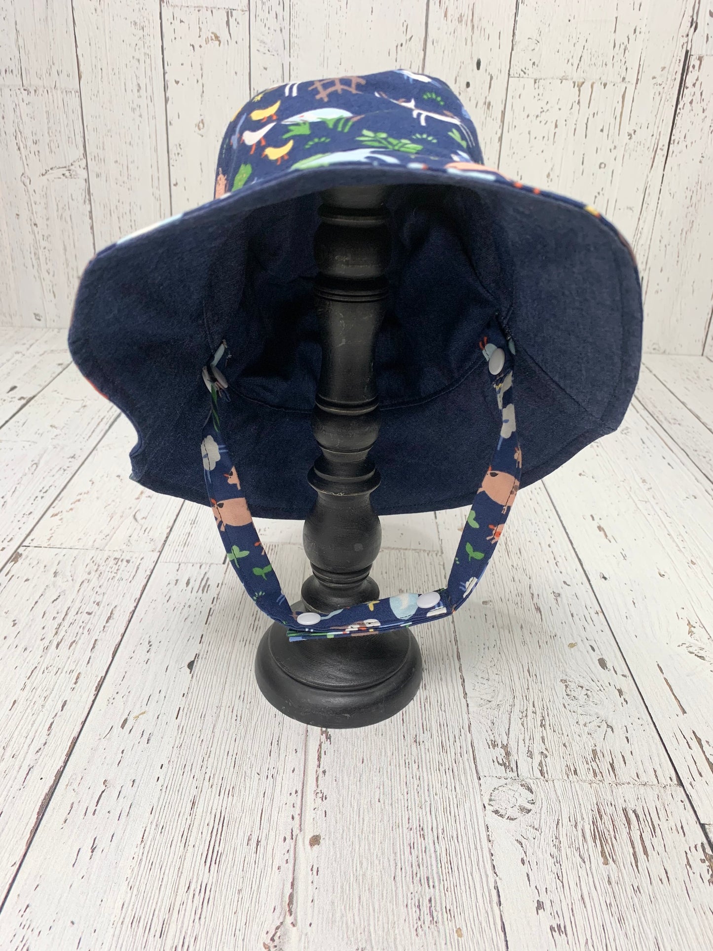 Bucket Hat - Farm Animals on Navy