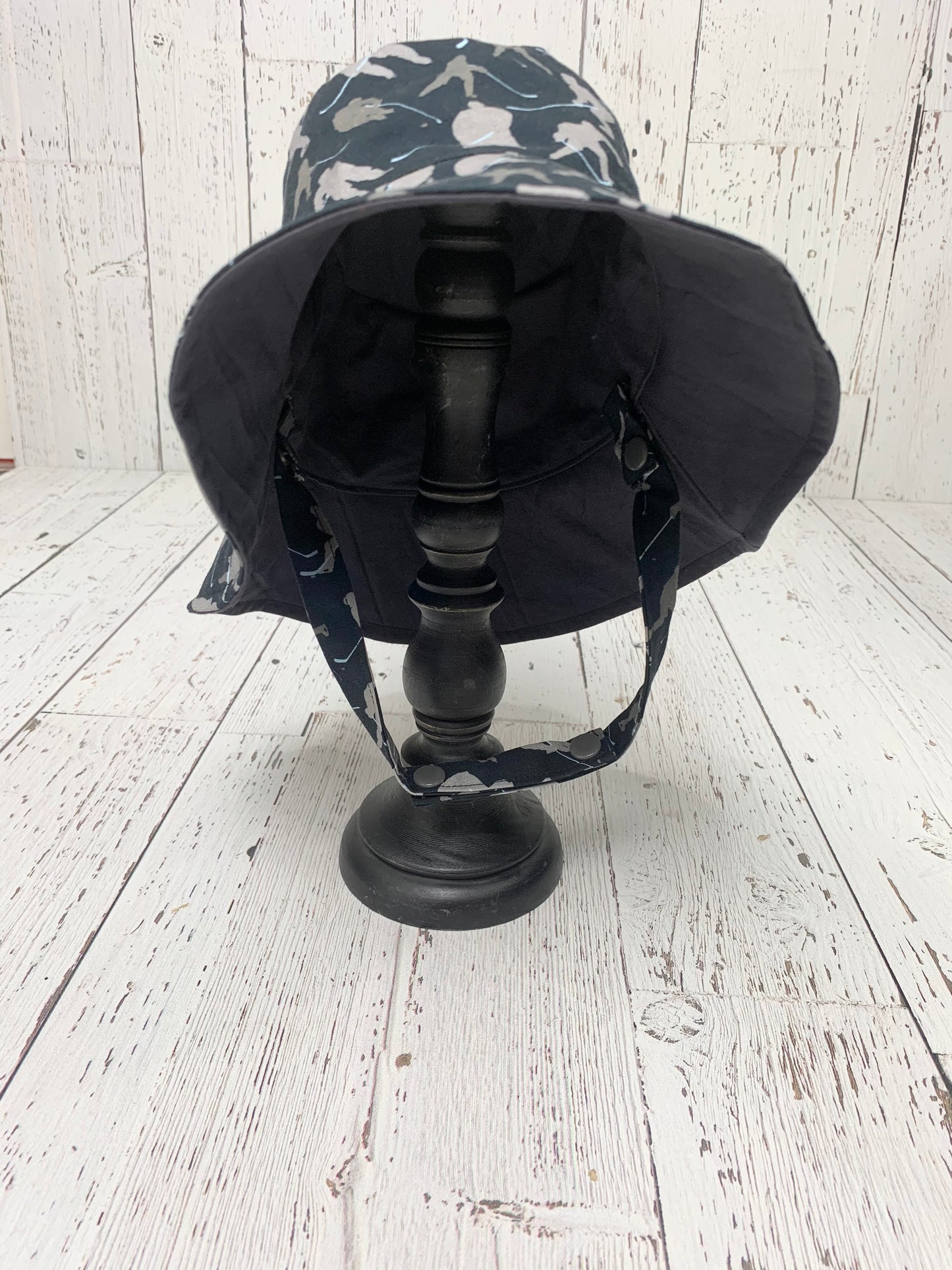 Bucket Hat - Black Grey Hockey Players