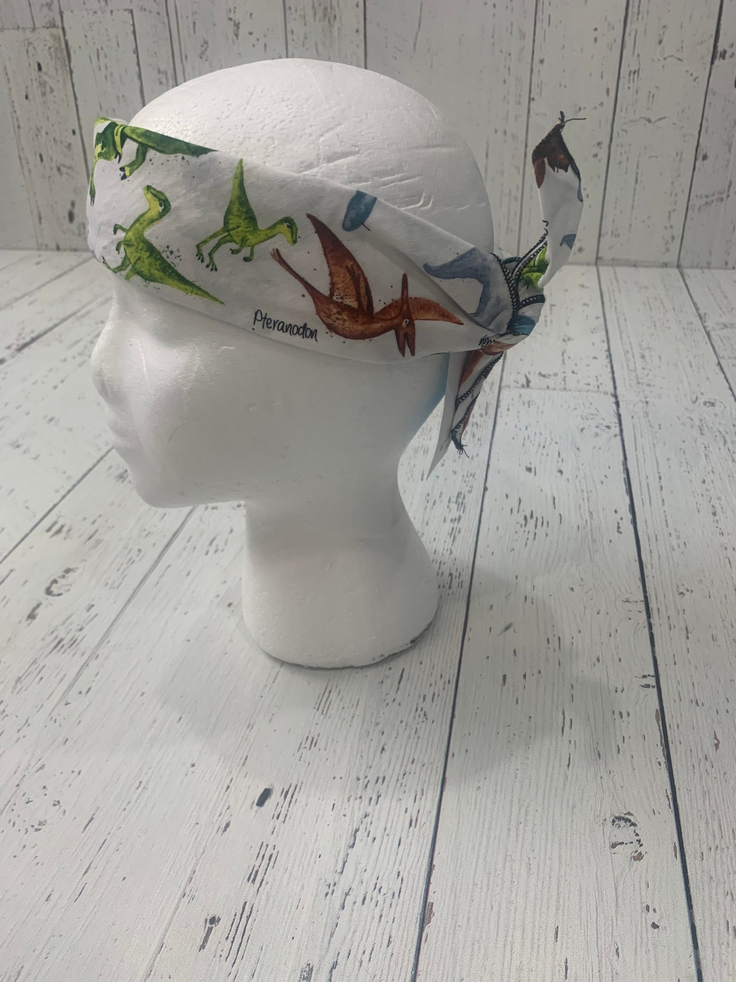 Bandana - Bright Dinosaurs on White