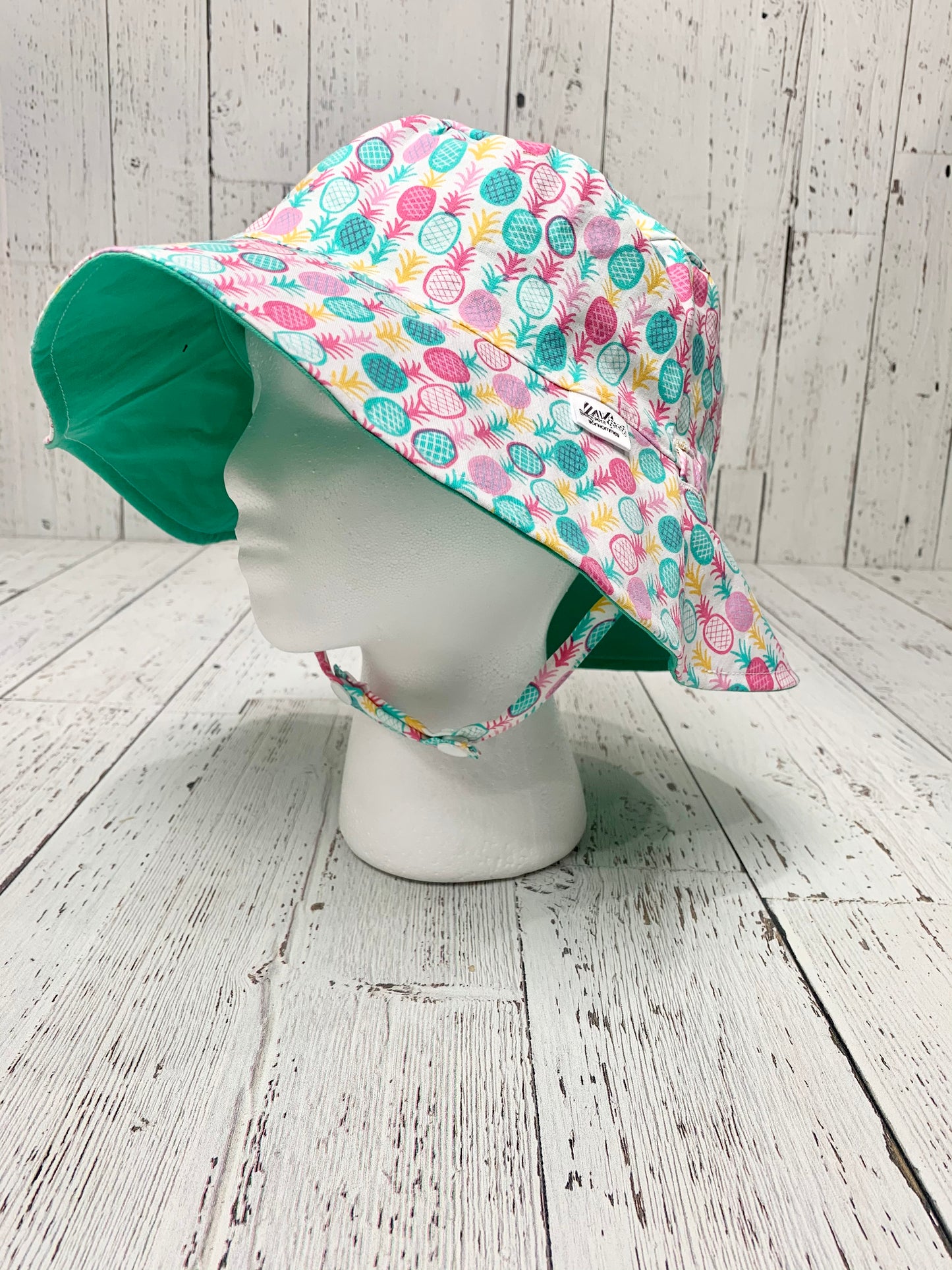 Bucket Hat - Teal Pink Pineapples