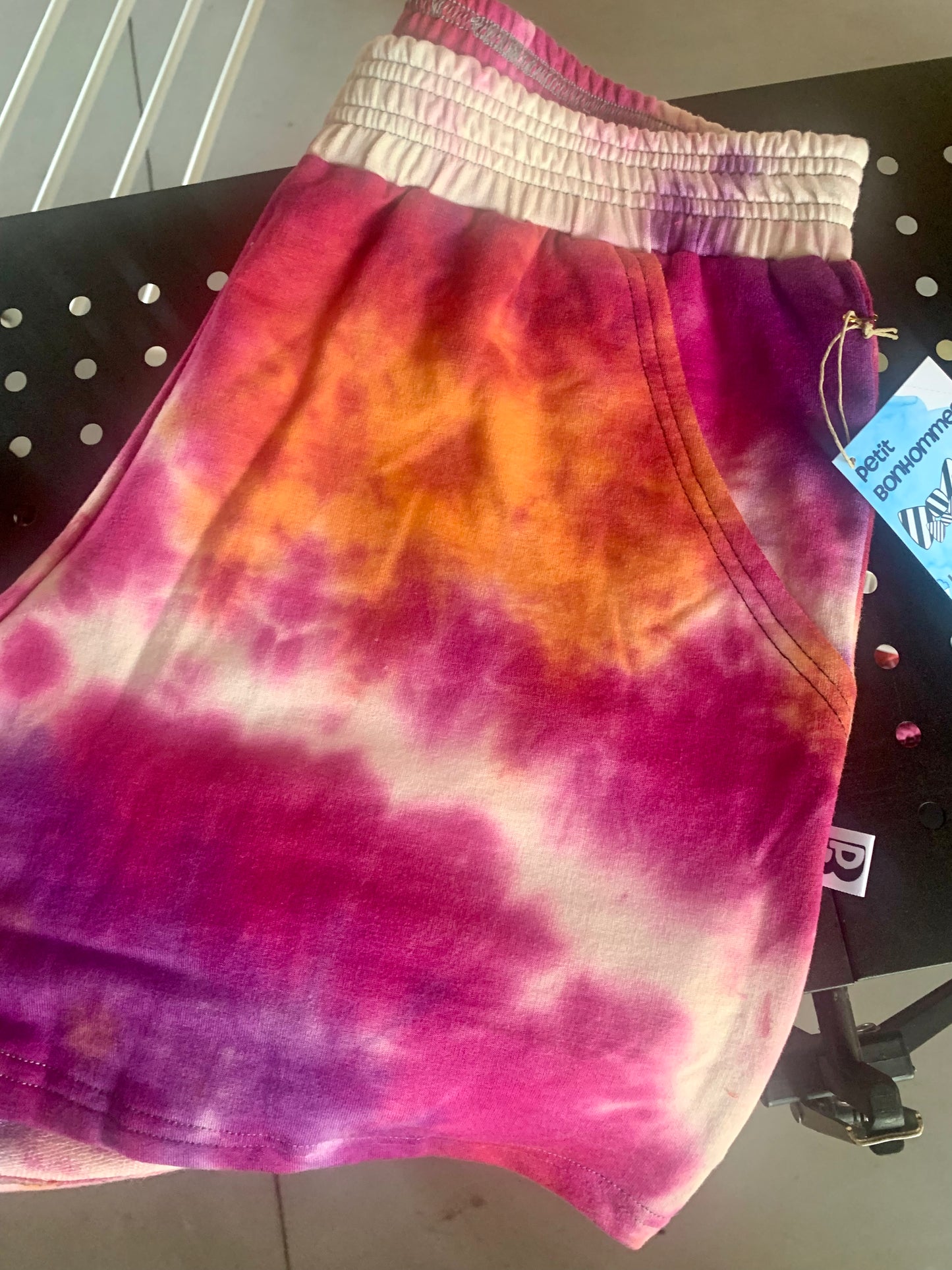 Bamboo Jogger Shorts Tie Dye - Orange/Purple/Fuschia