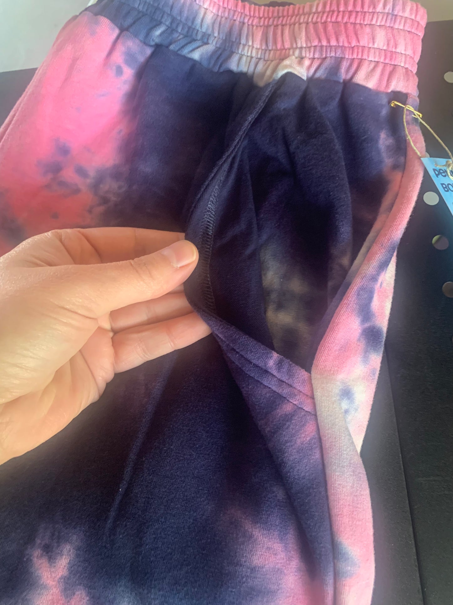 Bamboo Jogger Shorts Tie Dye - Pink/Navy