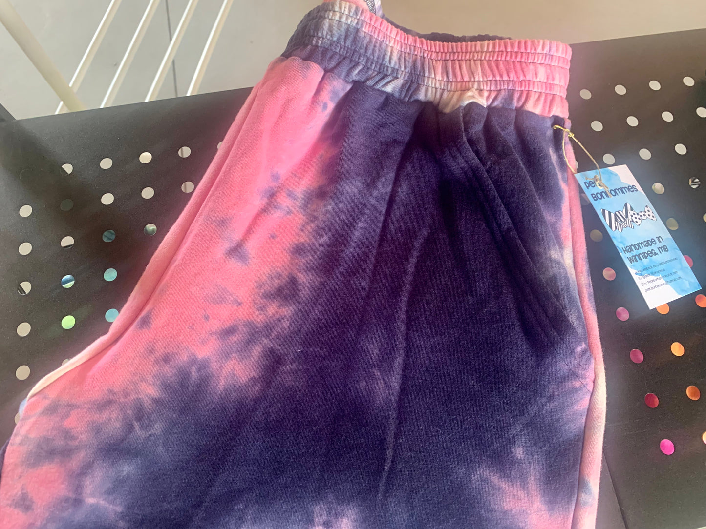 Bamboo Jogger Shorts Tie Dye - Pink/Navy