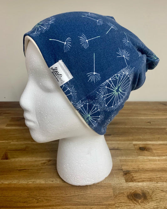 Slouchy Toque - Navy Dandelions