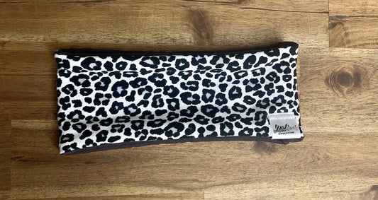 Ear Warmer - Black White Leopard