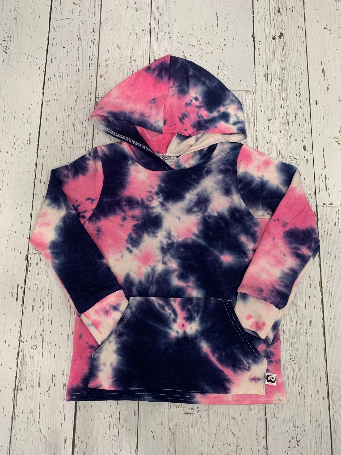 Bamboo Hoodies Tie Dye - Pink/Navy