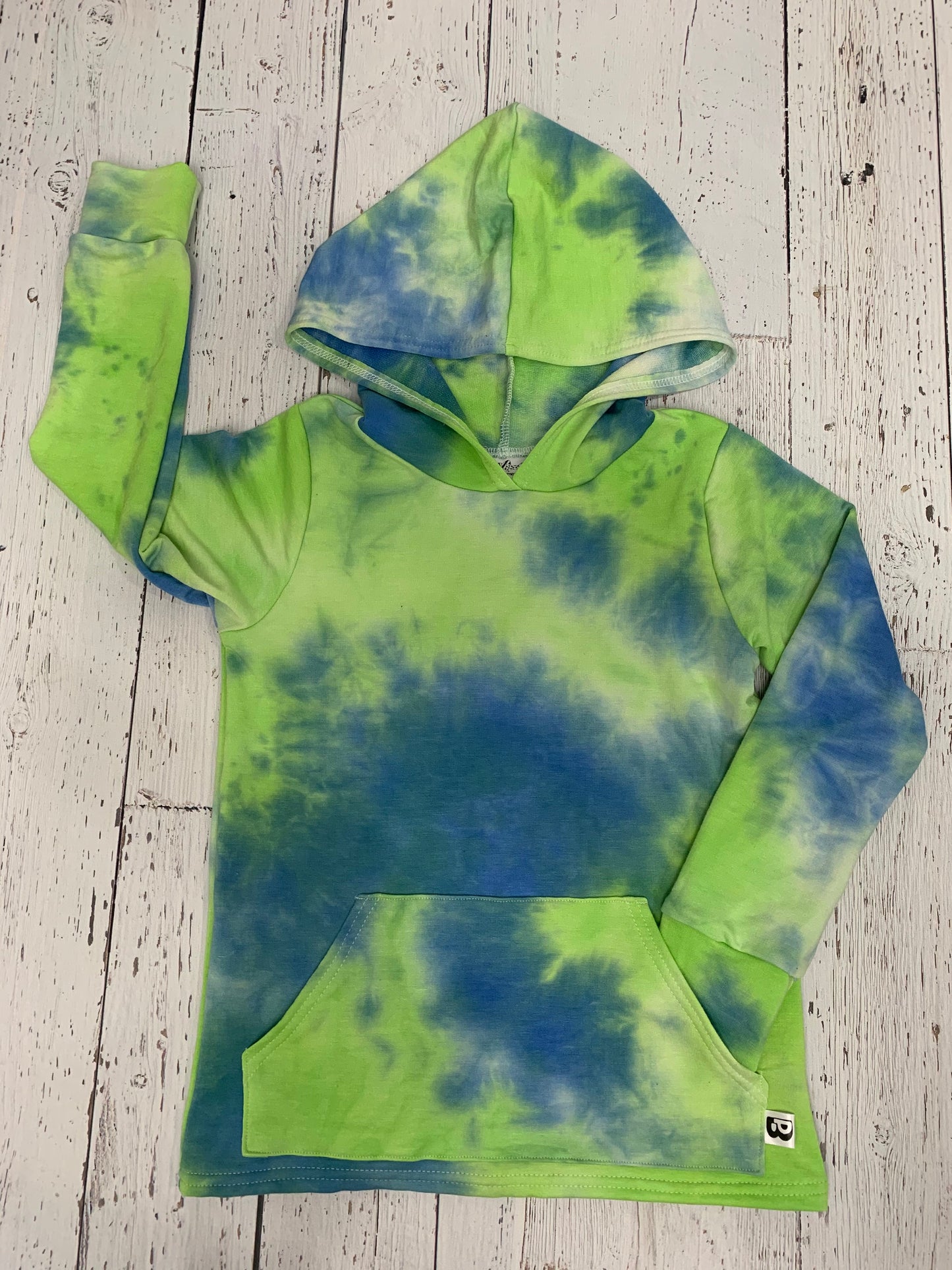 Bamboo Hoodies Tie Dye - Green/Blue