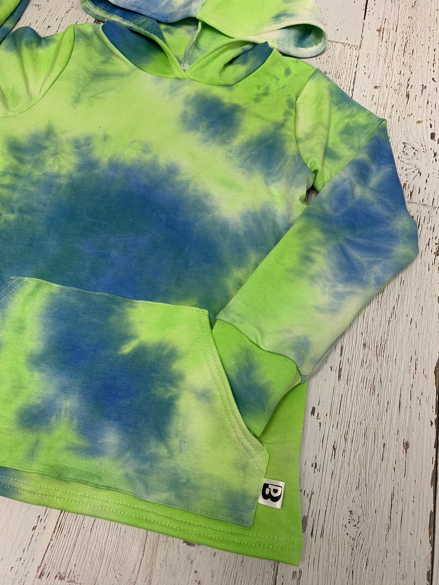 Bamboo Hoodies Tie Dye - Green/Blue