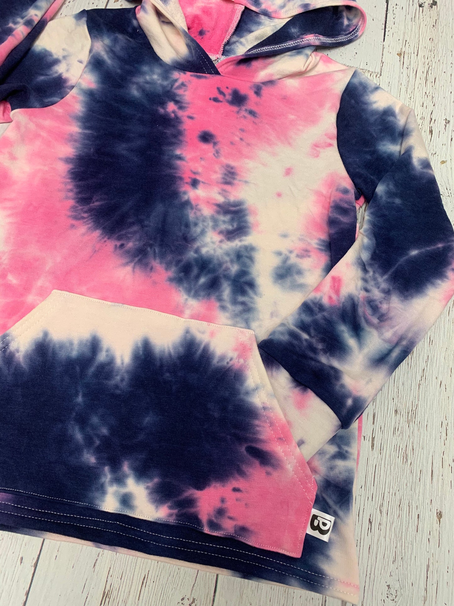 Bamboo Hoodies Tie Dye - Pink/Navy