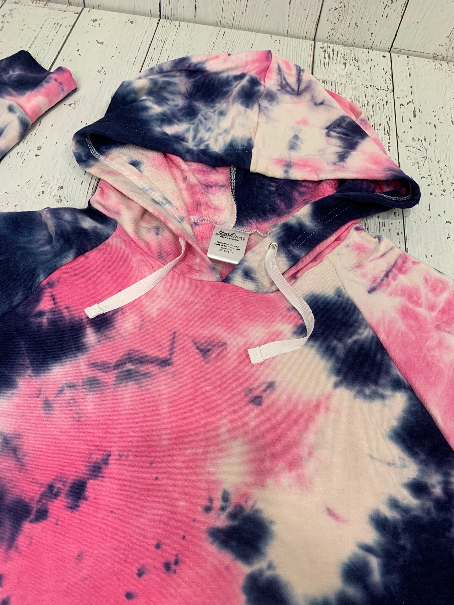 Bamboo Hoodies Tie Dye - Pink/Navy