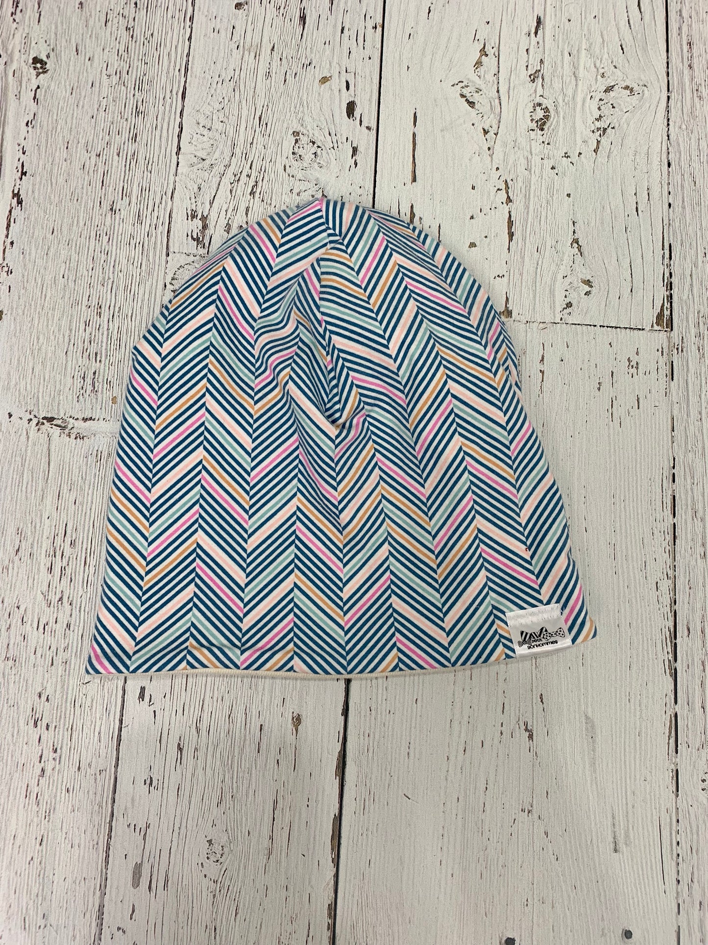 Slouchy Toque - Chevron Blue Pink