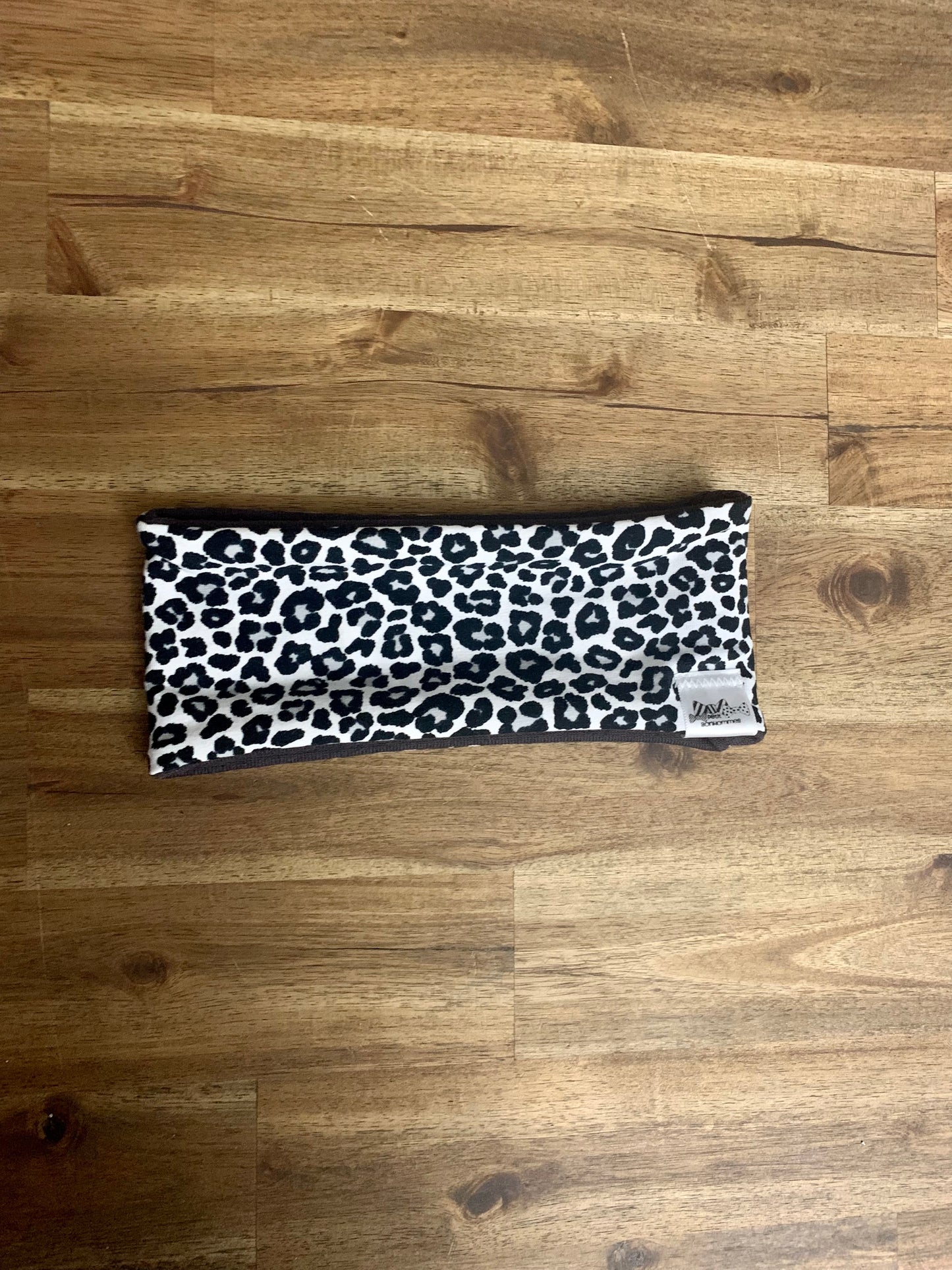 Ear Warmer - Black White Leopard