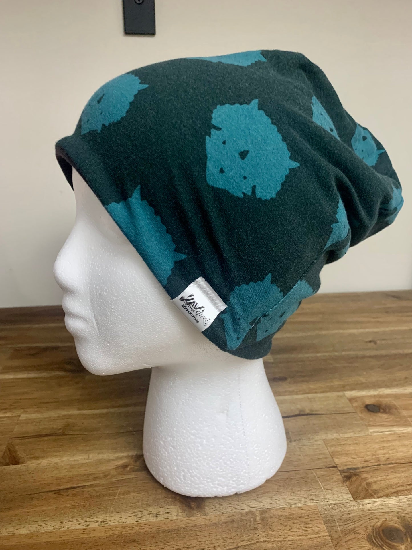 Slouchy Toque - Teal Triceratops Dinosaur