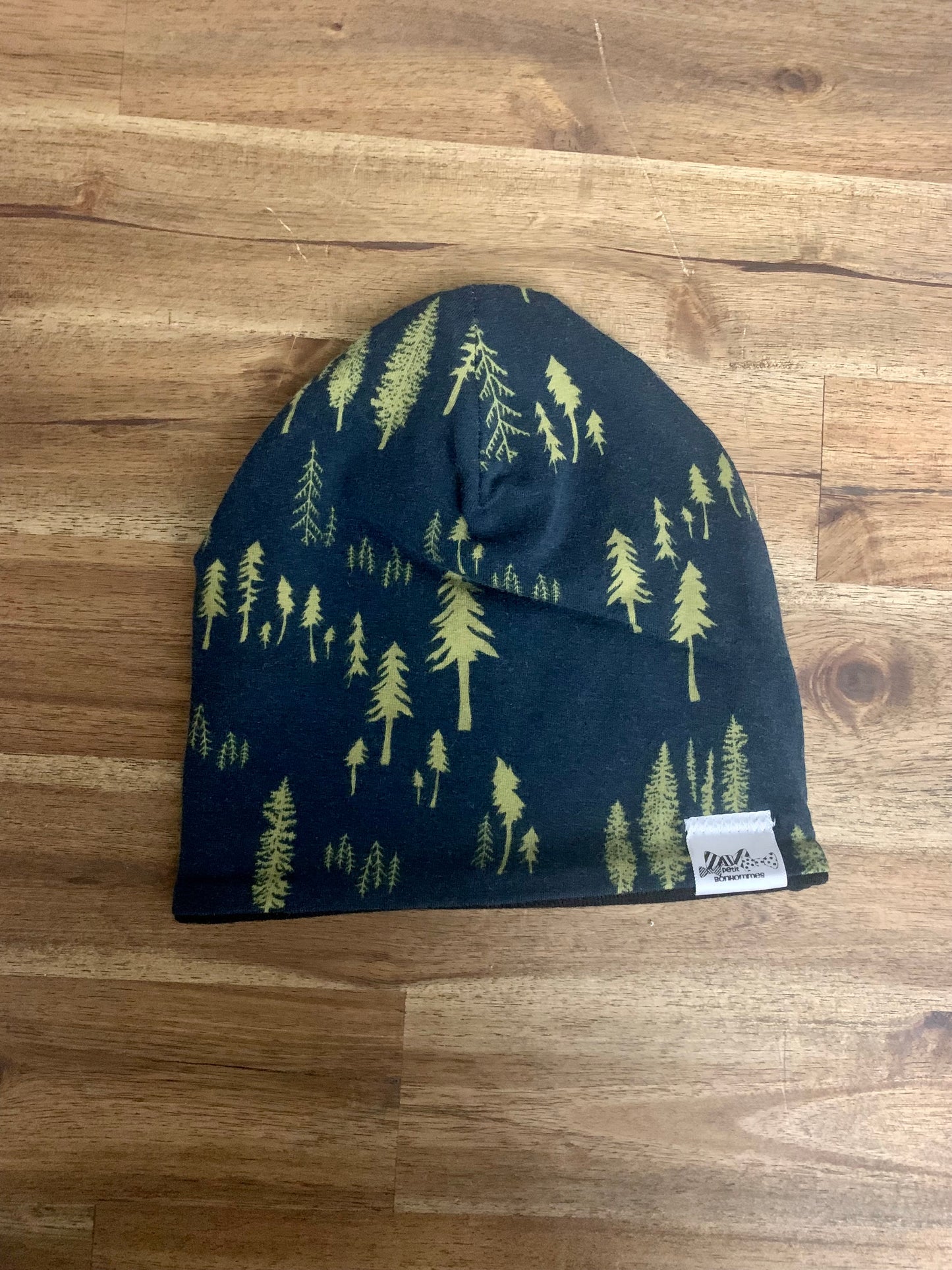 Slouchy Toque - Navy Gold Tree Silhouette